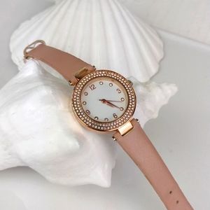 ACCUTIME Rose Gold Tone & Rhinestones Japan Movement Blingy Halo Wrist Watch